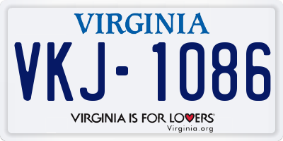 VA license plate VKJ1086