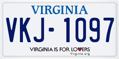 VA license plate VKJ1097