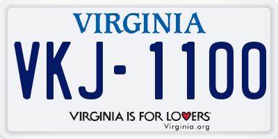 VA license plate VKJ1100