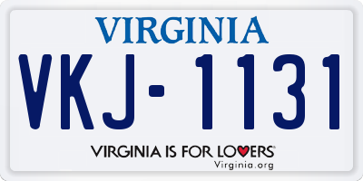 VA license plate VKJ1131