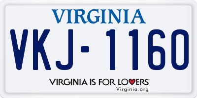 VA license plate VKJ1160