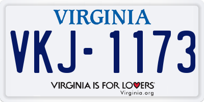 VA license plate VKJ1173