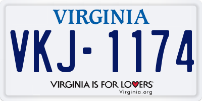 VA license plate VKJ1174