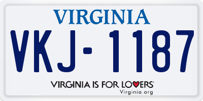 VA license plate VKJ1187