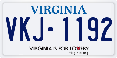 VA license plate VKJ1192