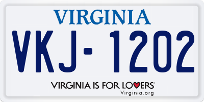 VA license plate VKJ1202