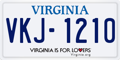 VA license plate VKJ1210