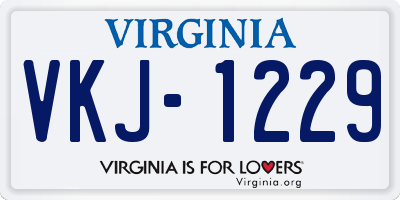 VA license plate VKJ1229
