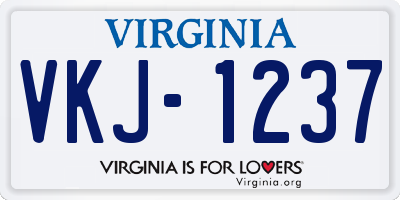 VA license plate VKJ1237