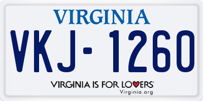 VA license plate VKJ1260