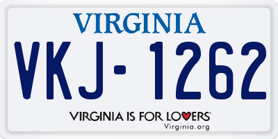 VA license plate VKJ1262
