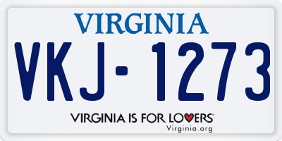 VA license plate VKJ1273