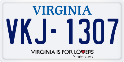 VA license plate VKJ1307