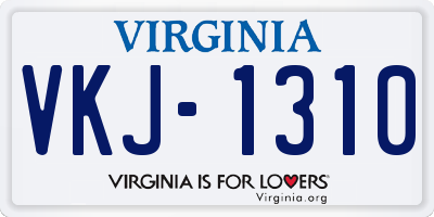 VA license plate VKJ1310