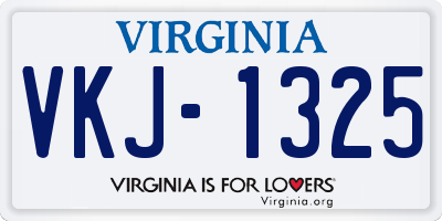 VA license plate VKJ1325