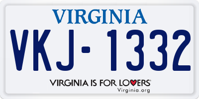 VA license plate VKJ1332