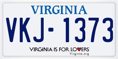 VA license plate VKJ1373