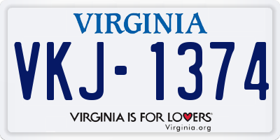 VA license plate VKJ1374