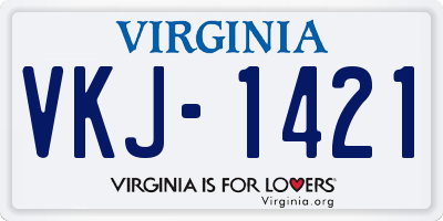 VA license plate VKJ1421