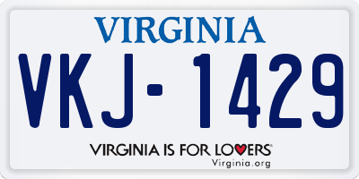 VA license plate VKJ1429