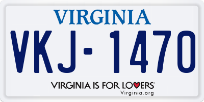 VA license plate VKJ1470