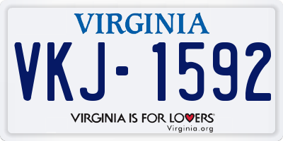 VA license plate VKJ1592
