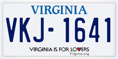 VA license plate VKJ1641