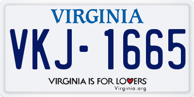 VA license plate VKJ1665