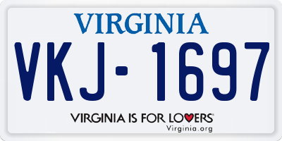 VA license plate VKJ1697