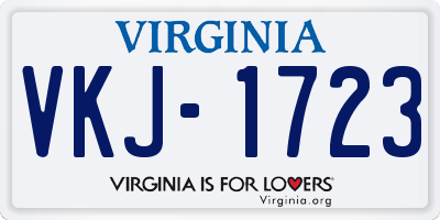 VA license plate VKJ1723