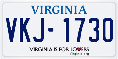 VA license plate VKJ1730