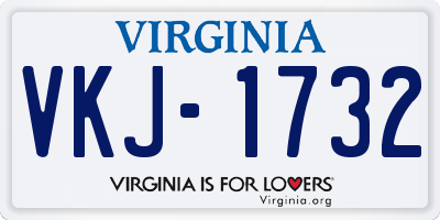 VA license plate VKJ1732