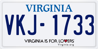 VA license plate VKJ1733