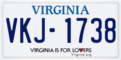 VA license plate VKJ1738