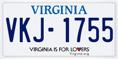 VA license plate VKJ1755