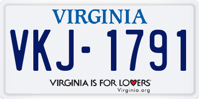 VA license plate VKJ1791