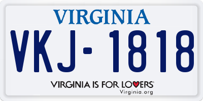 VA license plate VKJ1818