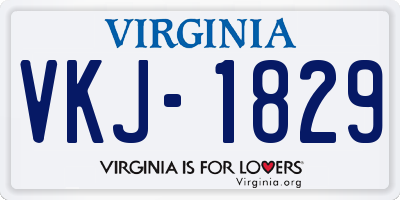 VA license plate VKJ1829