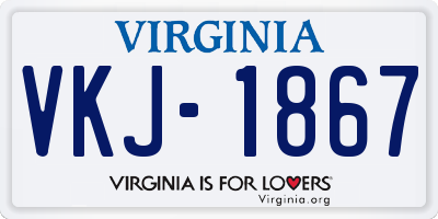 VA license plate VKJ1867