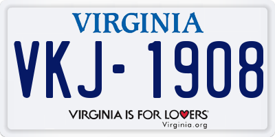 VA license plate VKJ1908