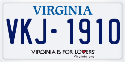 VA license plate VKJ1910