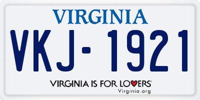VA license plate VKJ1921