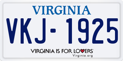VA license plate VKJ1925