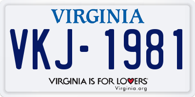 VA license plate VKJ1981