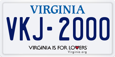 VA license plate VKJ2000