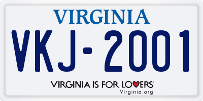 VA license plate VKJ2001