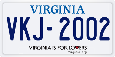 VA license plate VKJ2002