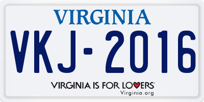 VA license plate VKJ2016
