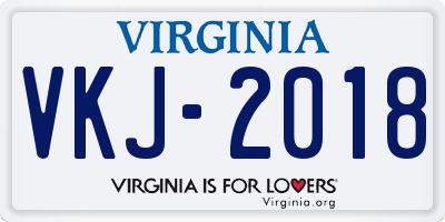VA license plate VKJ2018