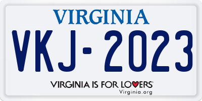 VA license plate VKJ2023
